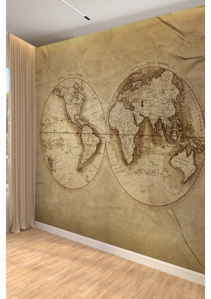 Dekoratif Dünya Haritası Poster Duvar Kağıdı – Vintage Tarz fiyatları
