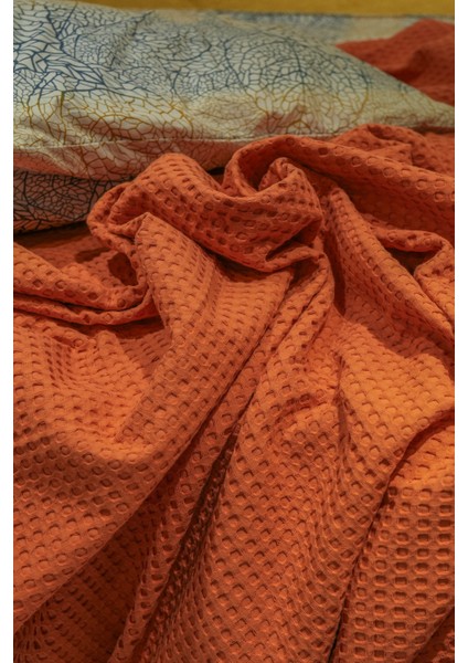 Premium %100 Pamuk Çift Kişilik Yazlık Pike, Yatak Örtüsü,terletmez Kumaş(Turuncu RENK)(240X200CM) modelleri