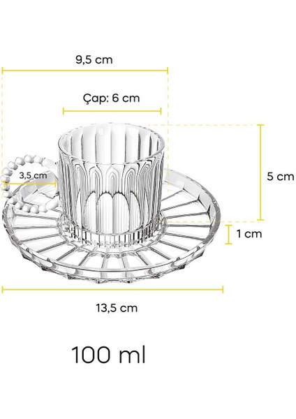 Ringo Stone Luster 6'lı Boncuk Kulplu Kahve Fincanı indirimleri