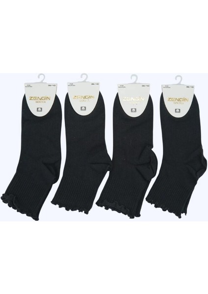 Bambu 4'lü Fırfırlı Kadın Kısa Konç Çorap 3300.60S fiyatları