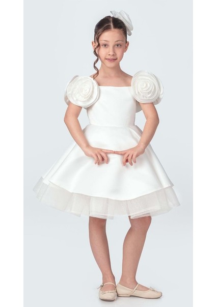 Fanari Krep Saten Gren Destekli Kız Abiye M00735