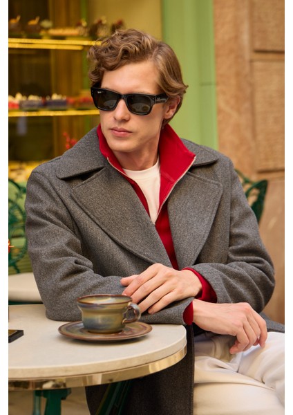 Erkek Kruvaze Kaşe Mont Ceket Gri indirimleri