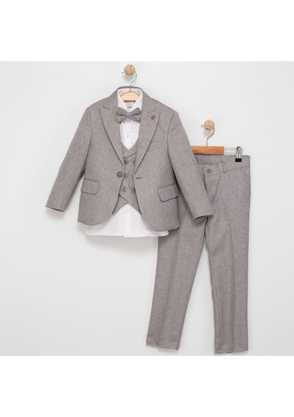 Erkek Çocuk Ceket Gömlek Pantolon Papyon Yelekli Takım Elbise 5735-1-4 Yaş Arası fiyatları