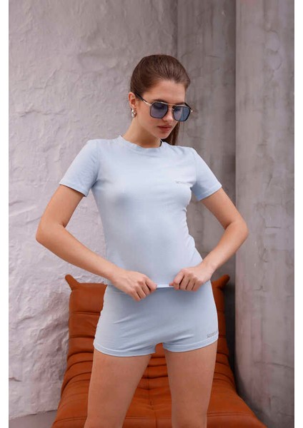Kadın Açık Mavi Şort Takım MSC4021 fiyatları