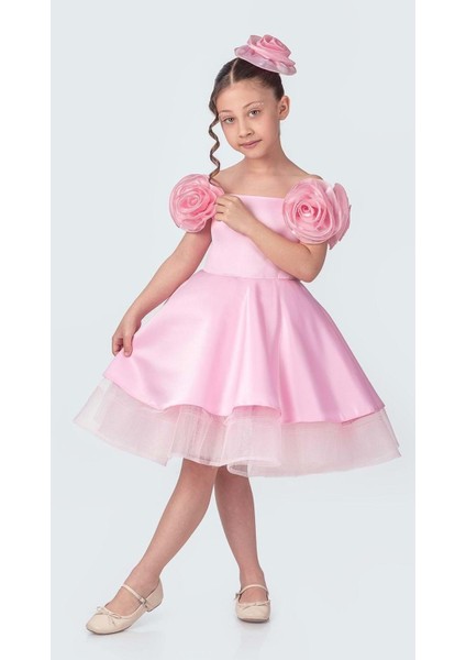 Fanari Krep Saten Gren Destekli Kız Abiye M00735