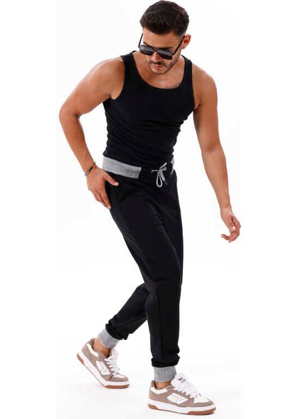 Erkek Siyah Jogger Lastik Paça Eşofman Altı Ck 202 fırsatları
