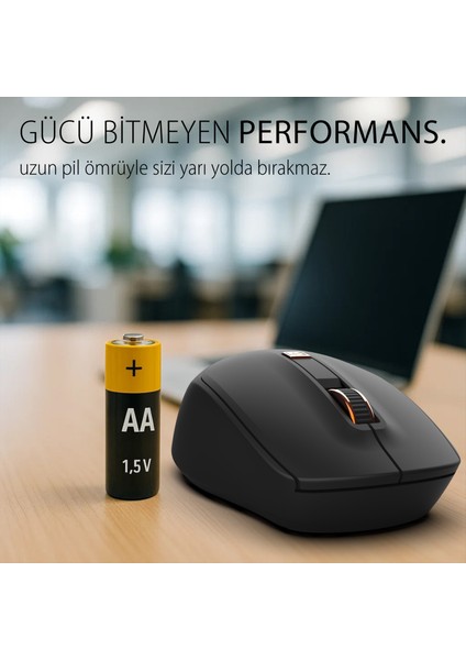 IWM-244R 2.4ghz Kablosuz Optik Mouse | Ergonomik Tasarım, Sessiz Tuşlar, 6d Fonksiyon | 800-1600 Dpı Ayarlanabilir Çözünürlük | Tak-Çalıştır Nano Alıcı | Windows & Mac Os Uyumlu