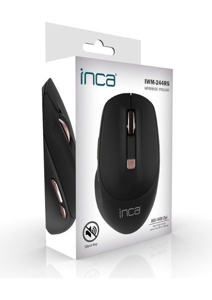 IWM-244R 2.4ghz Kablosuz Optik Mouse | Ergonomik Tasarım, Sessiz Tuşlar, 6d Fonksiyon | 800-1600 Dpı Ayarlanabilir Çözünürlük | Tak-Çalıştır Nano Alıcı | Windows & Mac Os Uyumlu