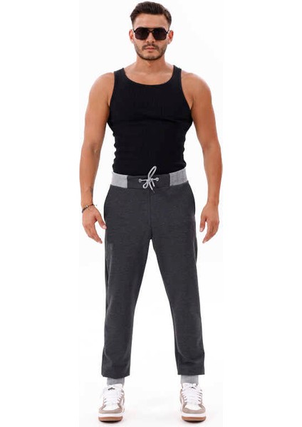 Erkek Koyu Antrasit Jogger Lastik Paça Eşofman Altı Ck 203
