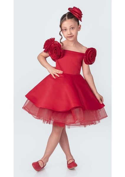 Fanari Krep Saten Gren Destekli Kız Abiye M00735