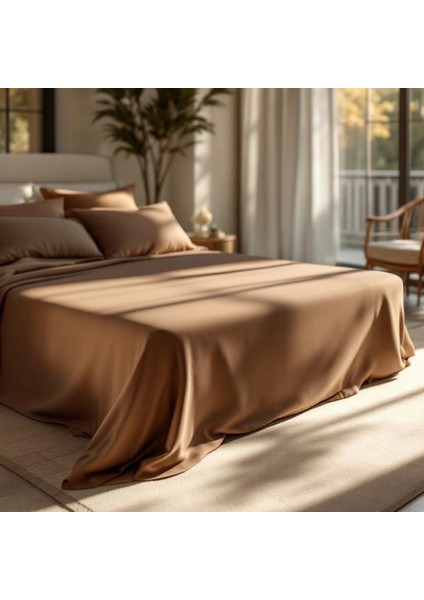 Soho 200 Tc Pamuk Perkal Çift Kişilik Çarşaf Kahverengi fiyatları