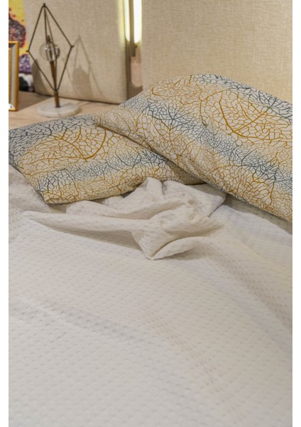 Premium %100 Pamuk Çift Kişilik Yazlık Pike, Yatak Örtüsü,terletmez Kumaş(Beyaz RENK)(240X200CM)