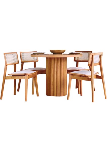 Athena Iskandinav Natural Ahşap Masa Sandalye Takımı 100X100 fiyatları