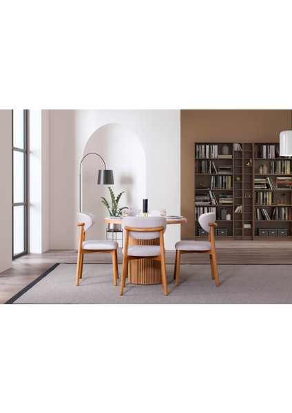 Luxor Iskandinav Natural Ahşap Masa Sandalye Takımı 100X100 fiyatları