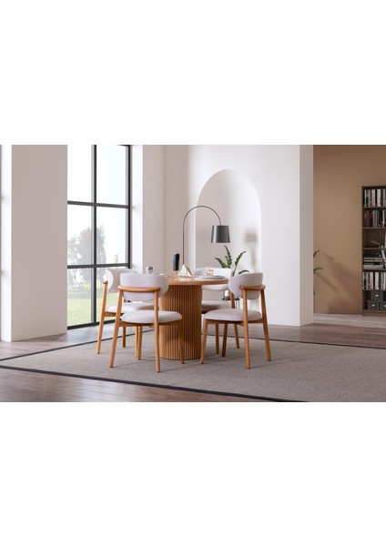 Luxor Iskandinav Natural Ahşap Masa Sandalye Takımı 100X100 fırsatları