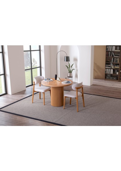 Luxor Iskandinav Natural Ahşap Masa Sandalye Takımı 100X100 indirimleri