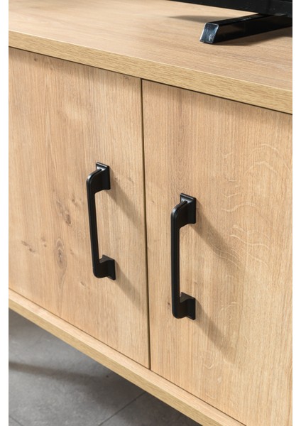 3608 Şile Metal Ayaklı Metal Kulplu 160 cm Tv Ünitesi Safir