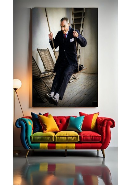 Atatürk Portre Ev Duvar Salon Güzellik Salonu Ofis Dükkan Dekarasyon Kanvas Tablo