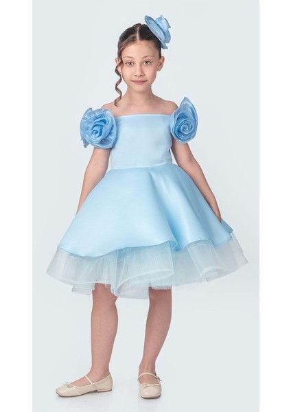 Fanari Krep Saten Gren Destekli Kız Abiye M00735 modelleri