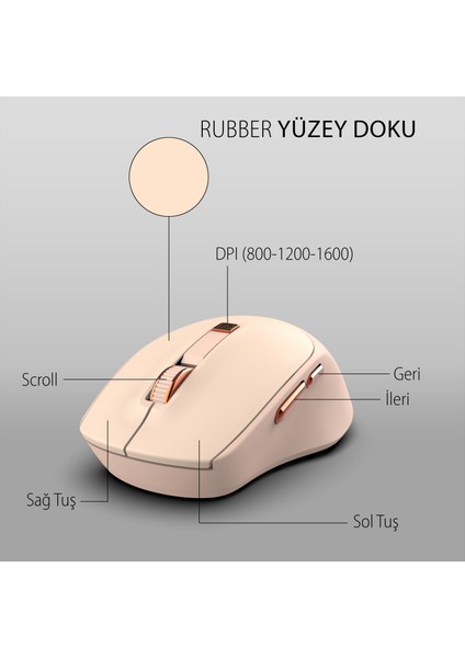 IWM-244R 2.4ghz Kablosuz Optik Mouse | Ergonomik Tasarım, Sessiz Tuşlar, 6d Fonksiyon | 800-1600 Dpı Ayarlanabilir Çözünürlük | Tak-Çalıştır Nano Alıcı | Windows & Mac Os Uyumlu modelleri