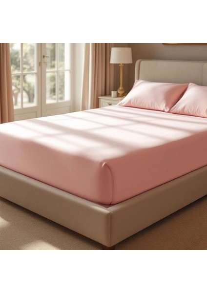 Soho 200 Tc Pamuk Perkal King Size Çarşaf Pembe