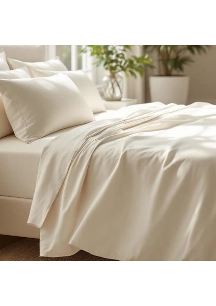 Odin 300 Tc Pamuk Saten King Size Çarşaf Ekru fiyatları