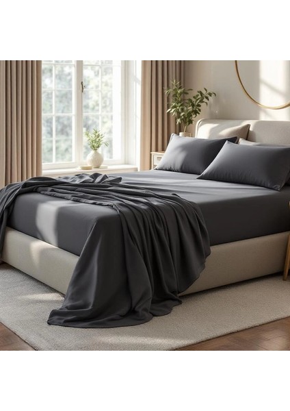 Odin 300 Tc Pamuk Saten King Size Çarşaf Antrasit fiyatları