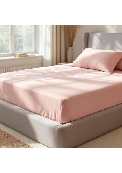 Soho 200 Tc Pamuk Perkal King Size Lastikli Çarşaf Pembe