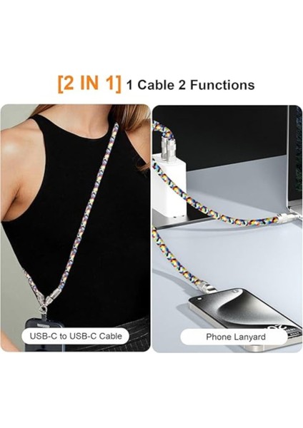 Bilek Askı Tarzında Pd 60W C'den C'ye Şarj Kablosu Çinko Alaşımlı Ios ve Android Uyumlu modelleri