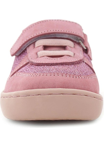 Bob Hakiki Deri Pembe Simli Barefoot Cırtlı Lastikli Bebek Sneaker Ayakkabı modelleri