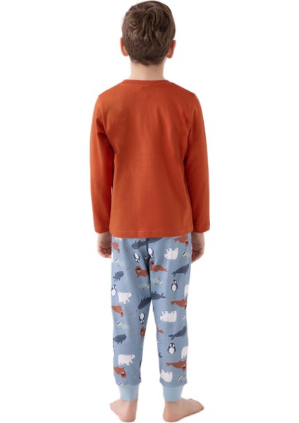 Erkek Çocuk Kiremit Pijama Takımı 3422-2 fiyatları