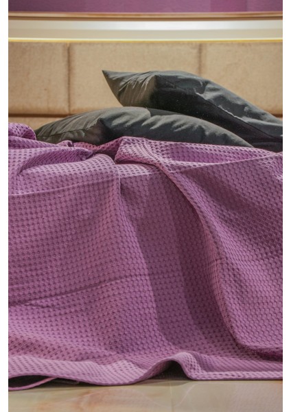 Premium %100 Pamuk Çift Kişilik Yazlık Pike, Yatak Örtüsü,terletmez Kumaş(Mor Renk) (240X200CM) fiyatları