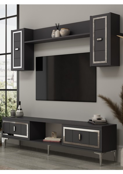 Oriondd Tv Ünitesi Takımı Antrasit-Gümüş fiyatları