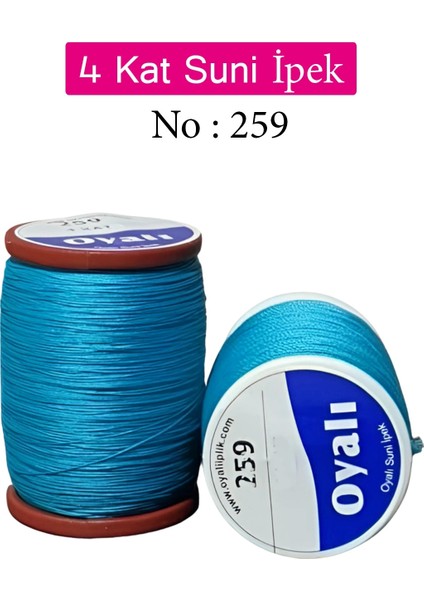Oyalı 4 Kat Suni Ipek Iplik Iğne Oyası Boncuk Ipi Tığ Oyası NO:259
