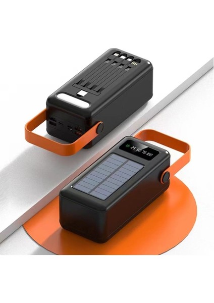 80.000 Mah Solar Kamp Işıklı Çoklu Kablolu 4x USB 1x Type-C 1x Micro 1x Lightning Çıkışlı Powerbank fırsatları