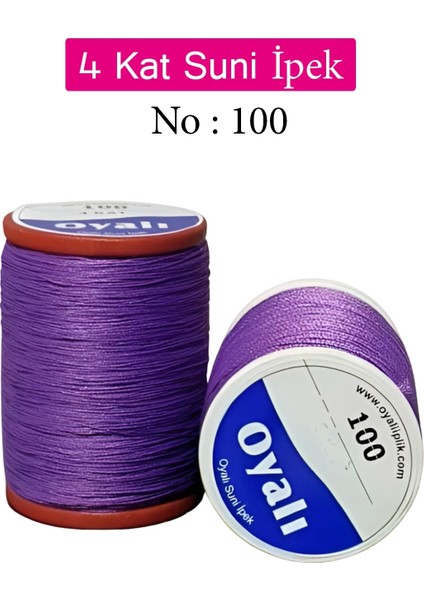 Oyalı 4 Kat Suni Ipek Iplik Iğne Oyası Boncuk Ipi Tığ Oyası NO:100