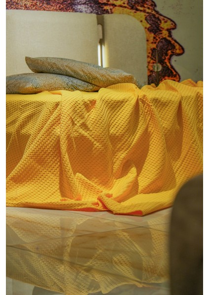 Premium %100 Pamuk Tek Kişilik Yazlık Pike, Yatak Örtüsü, Terletmez Kumaş (Sarı RENK)(160X240CM) fiyatları