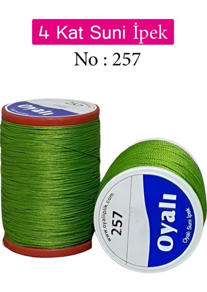 Oyalı 4 Kat Suni Ipek Iplik Iğne Oyası Boncuk Ipi Tığ Oyası NO:257