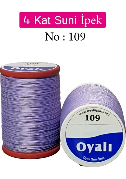 Oyalı 4 Kat Suni Ipek Iplik Iğne Oyası Boncuk Ipi Tığ Oyası NO:109