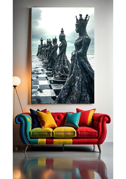 Ütopik Satranc Iı Ev Duvar Salon Güzellik Salonu Ofis Dükkan Dekarasyon Kanvas Tablo