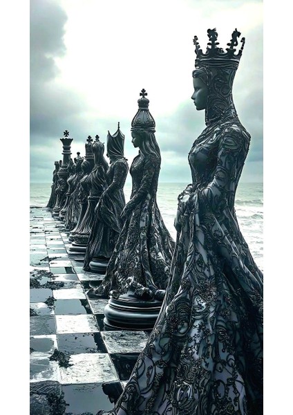 Ütopik Satranc Iı Ev Duvar Salon Güzellik Salonu Ofis Dükkan Dekarasyon Kanvas Tablo fiyatları