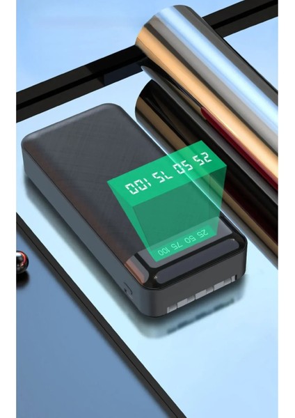 20.000 Mah Çoklu Kablolu Dijital Gösterge Powerbank Şarj Aleti 1x USB Çıkışlı Güç Bankası modelleri