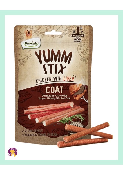 Yumm Stix Tavuk & Ciğer Aromalı Çiğnenebilir Köpek Ödülü (50G)