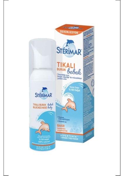 Bebek Burun Spreyi %100 Doğal Deniz Suyu 0-3 Yaş Tıkalı Burun Açıcı 50 ml Hijyenik Ambalaj fiyatları