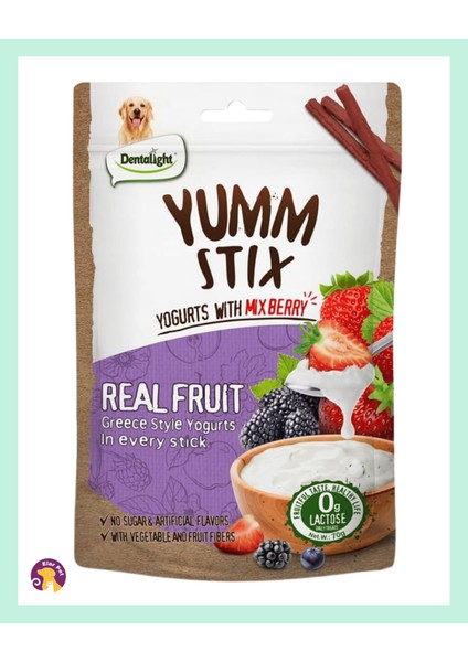 Yumm Stix Karışık Orman Meyveli ve Yoğurtlu Köpek Ödülü (70G)