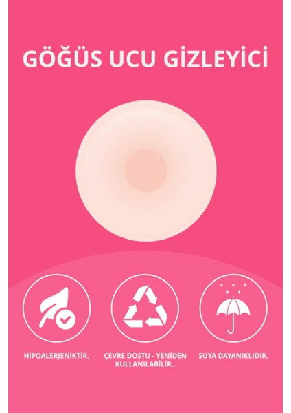 %100 Silikon Göğüs Ucu Kapatıcı - Rahat ve Gizli Kullanım, 2 Adet