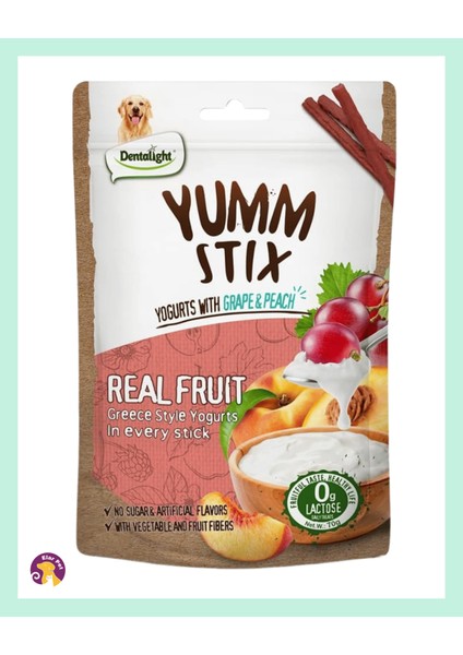 Yumm Stix Üzüm & Şeftalili Yoğurtlu Yumuşak Köpek Ödülü (70G)