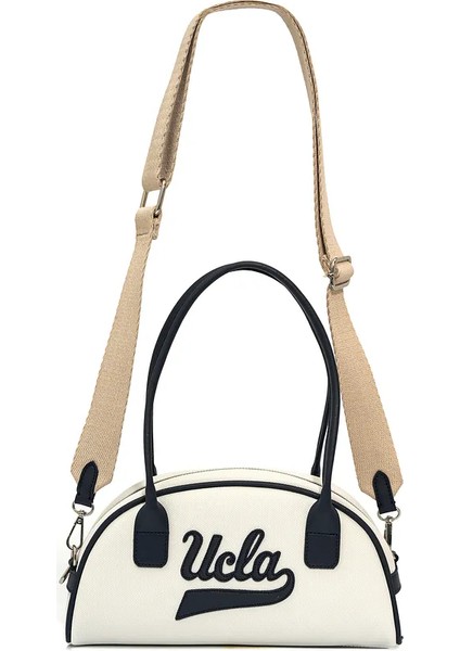 FLORENCE Beyaz Suni Deri Bowling Çanta - Kadın Çanta