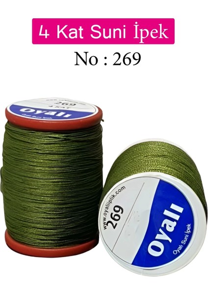 Oyalı 4 Kat Suni Ipek Iplik Iğne Oyası Boncuk Ipi Tığ Oyası NO:269