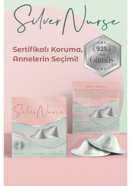 Koruyucu Gümüş Göğüs Ucu Kapakları